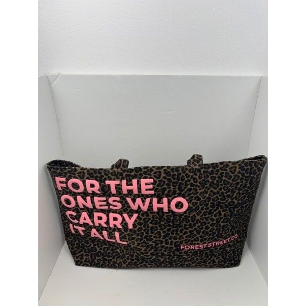 Forest Street Co Mal Tote For The Ones Who Carry It All Leopard Pink Large